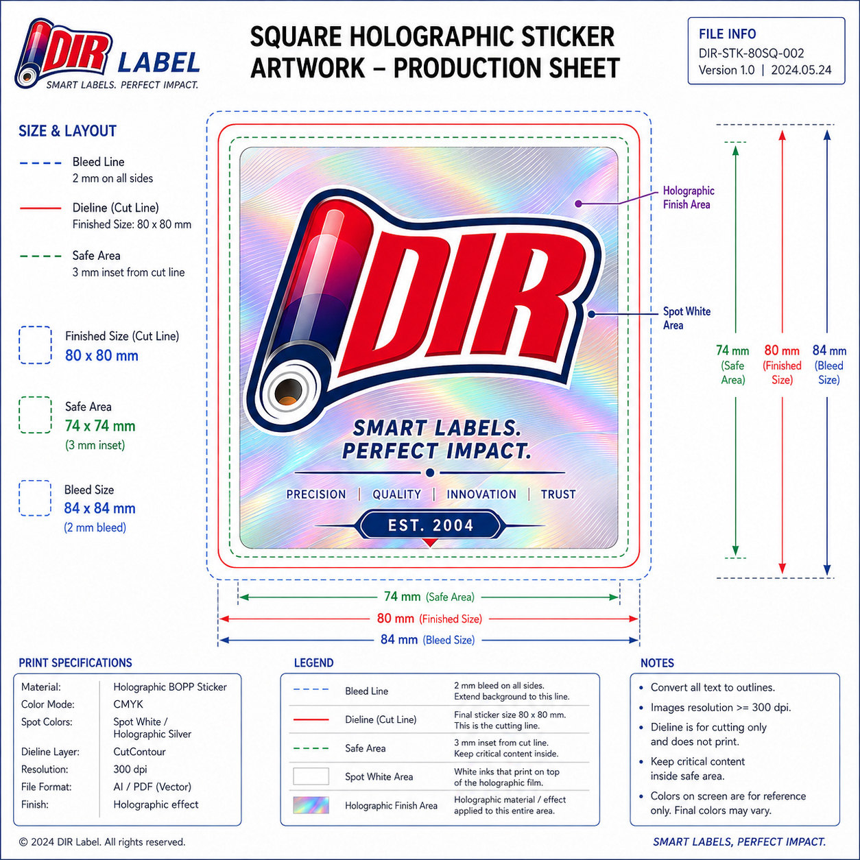 Printed label materials and finishing samples